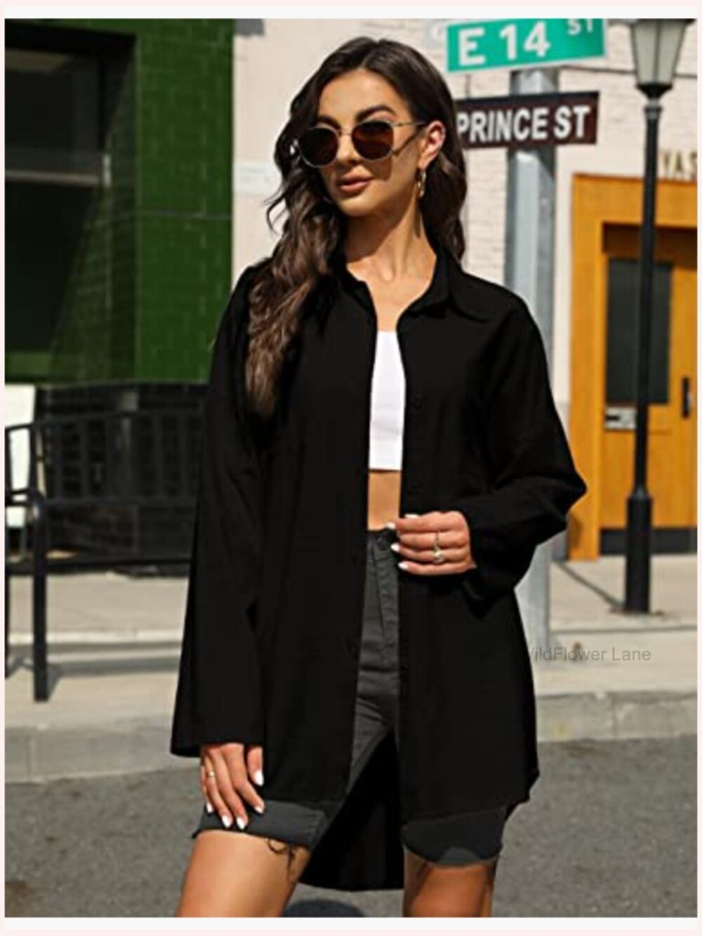Oversized Linen Button Down Shirt Long Sleeve High Low Blouse Tunic Top - Picture 2 of 7